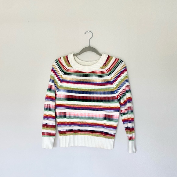 The Reeds | J. Crew Rainbow Knit Striped Crew Neck Sweater - Picture 8 of 12